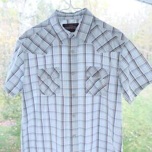 Aeropostale Pearl Snap Shirt Mens Small Plaid Short Sleeve Cowboy Western